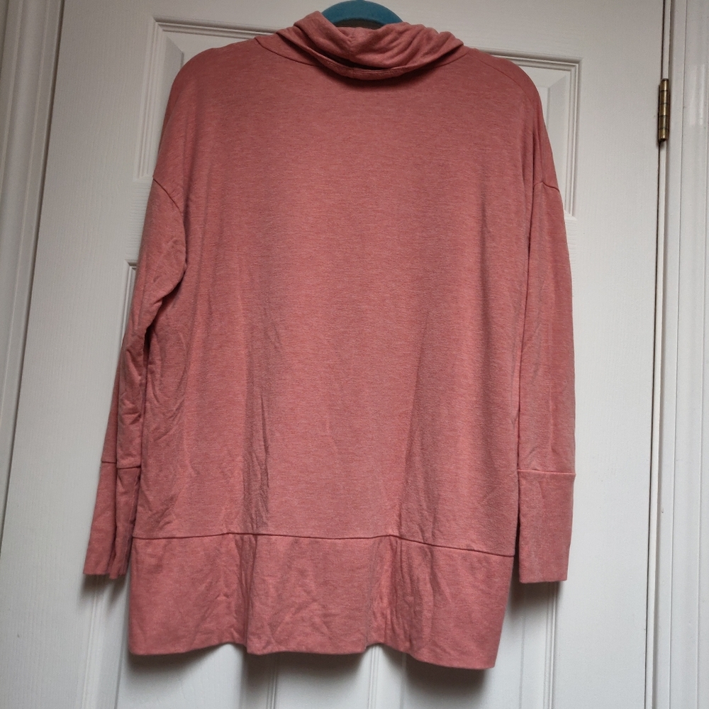 Garnet Hill Cowl Neck Knit Tunic Ginger Heather Size Small - Picture 2 of 9
